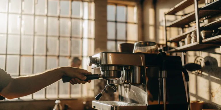 Commercial espresso machine financed with a 10-year equipment loan.