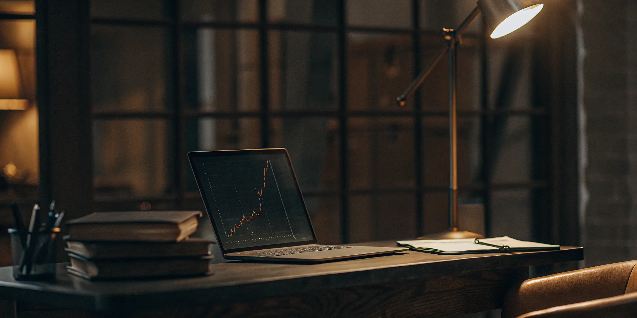 Accounts receivable factoring graph on a laptop.
