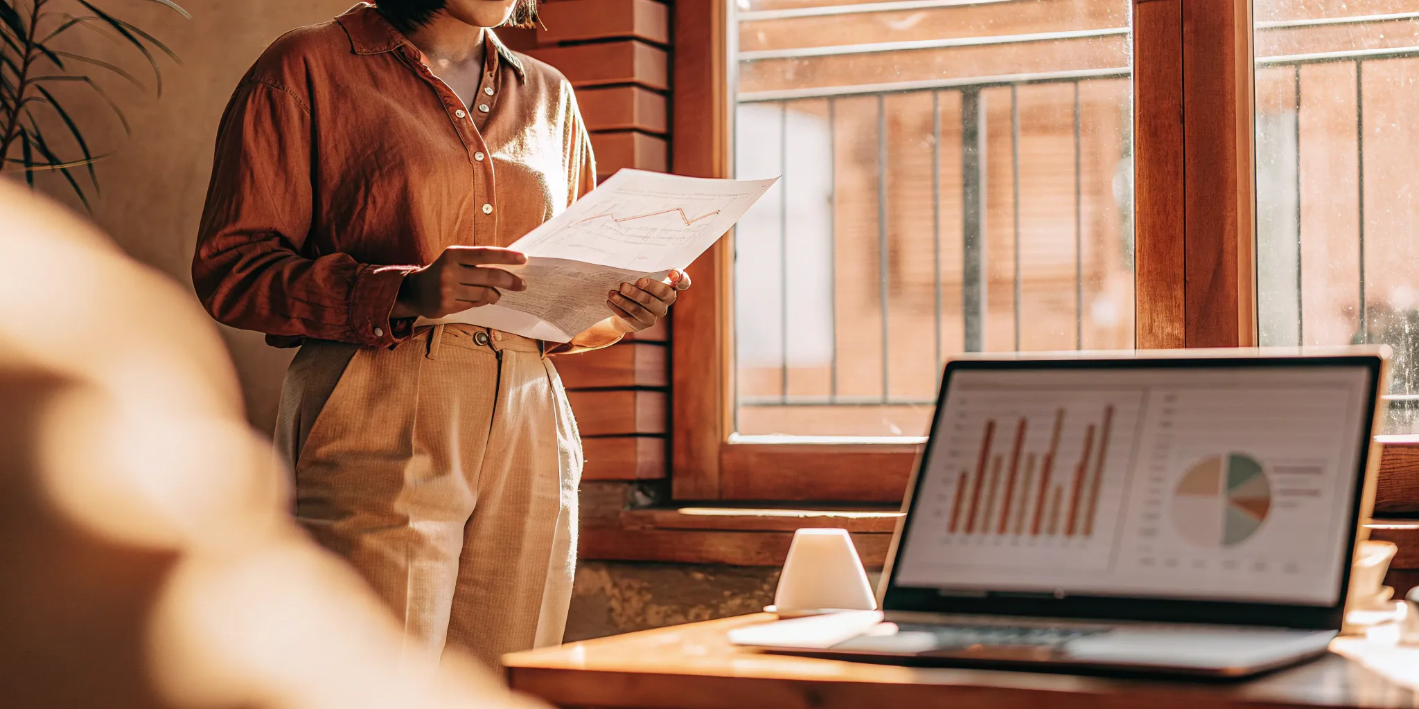 A business owner reviews documents for same day funding with bad credit.