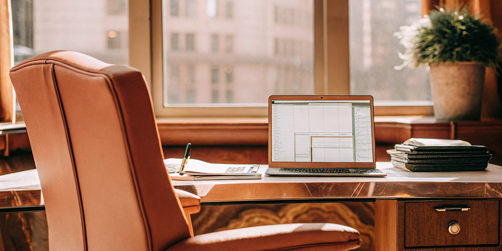 Desk with laptop and paperwork for a business owner learning how to get equipment financing.