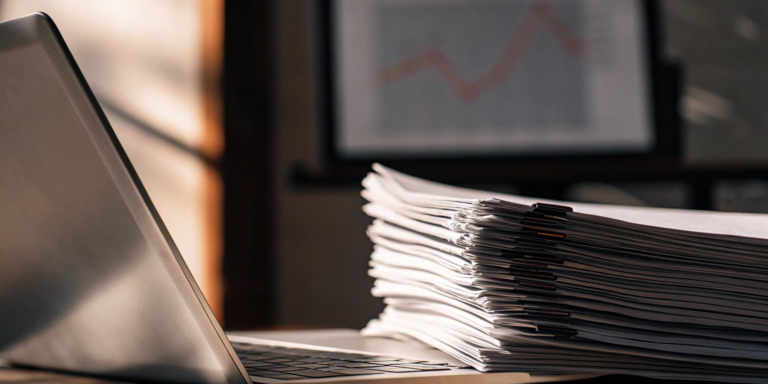 What Is Invoice Factoring? A Simple Explainer 1 A stack of outstanding invoices on a desk, ready to be sold for immediate cash.
