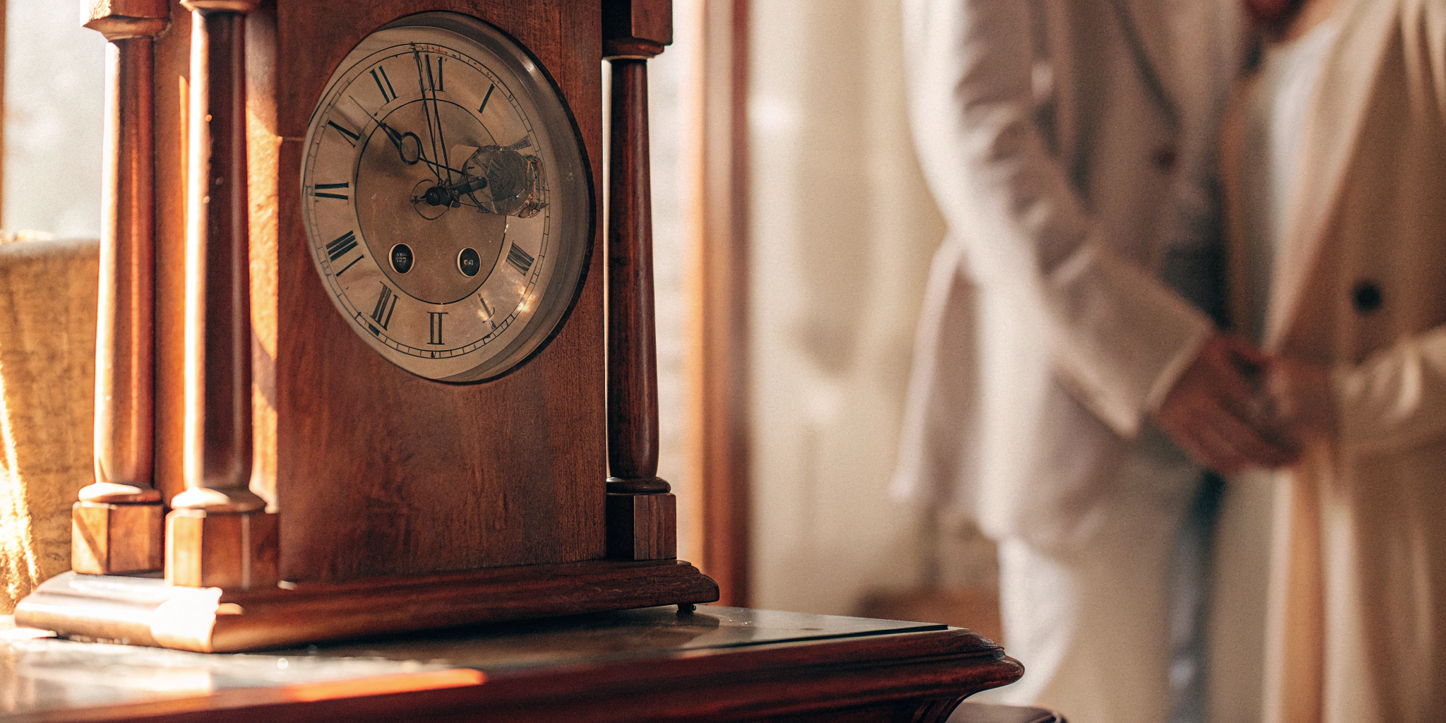 An antique clock showing the length of a small business loan term.