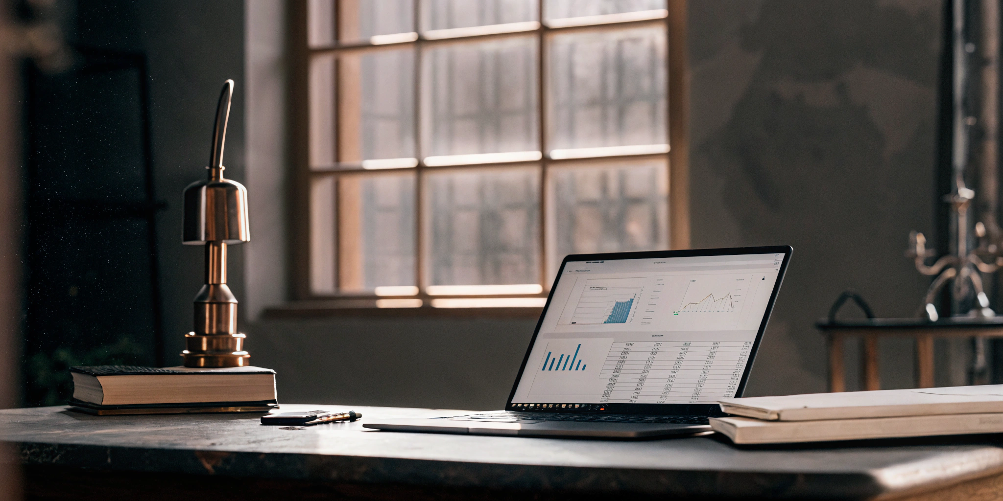 Financial graphs on a laptop screen for a business learning how to sell invoices for cash.