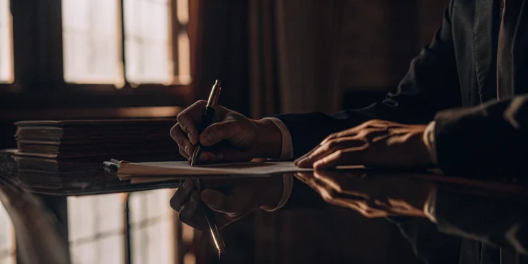 What Is a Business Term Loan? A Founder's Guide 6 A businessperson signing the final paperwork for a short-term loan.