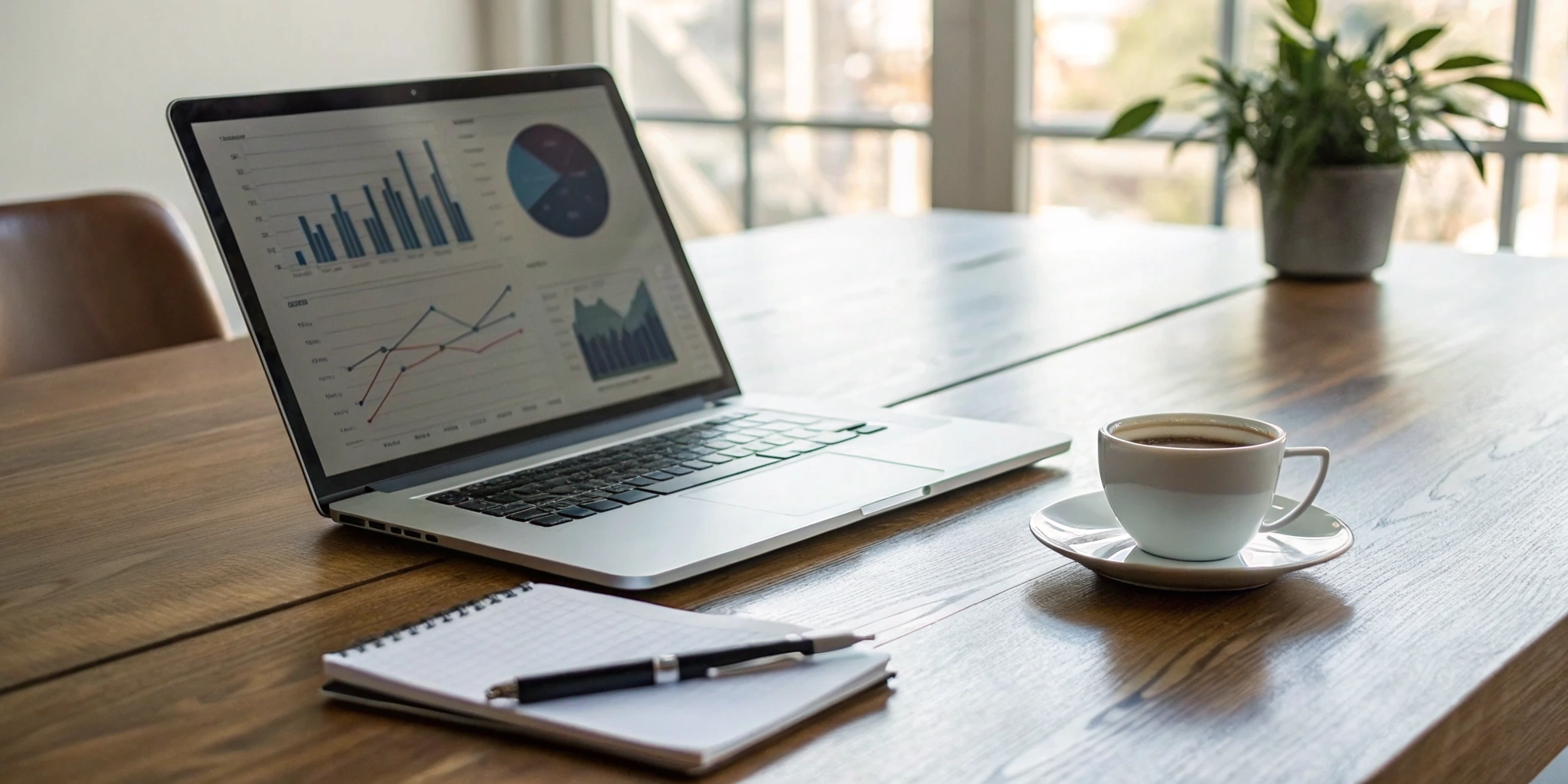 Financial charts on a laptop showing how MCA syndication works.