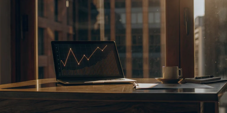 Revenue Based Financing: Pros, Cons, and How It Works 5 Laptop displaying a revenue based financing growth chart.