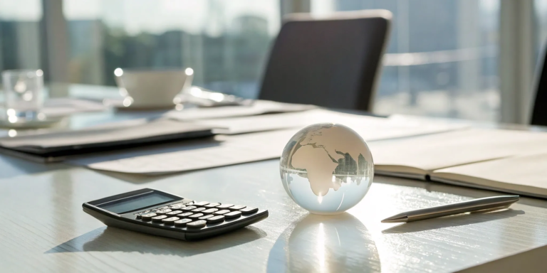 SBA Loan vs. Line of Credit: The Key Differences 5 A calculator on an office desk comparing an SBA loan vs. a line of credit.