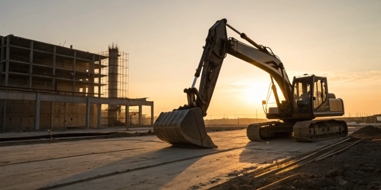 Heavy Equipment Financing: A Step-by-Step Guide 8 Excavator at a construction site, an asset funded with heavy equipment financing.